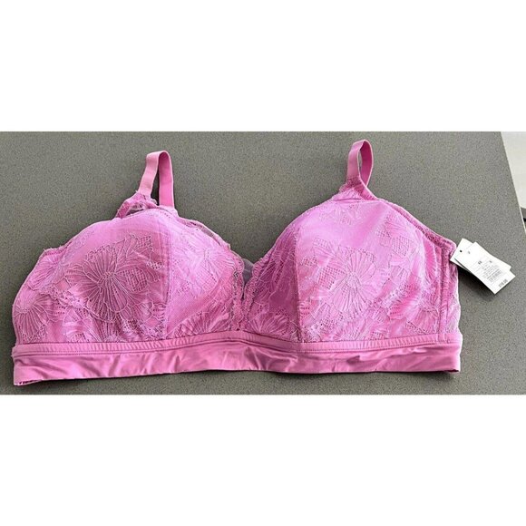 Auden Pink Lightly Lined Bralette Adjustable Straps Closure - Picture 1 of 2